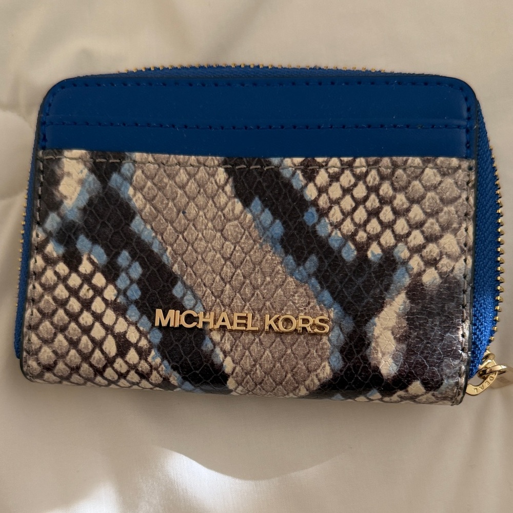 Michael Kors Cobalt and Snake Pattern Wallet